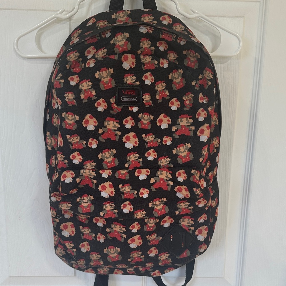 Vans Black and Red Mario Pattern Backpack
